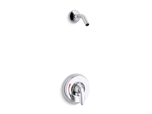 Coralais® shower valve trim with lever handle and red/blue indexing, less showerhead, project pack, Polished Chrome