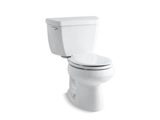 Wellworth® Classic two-piece round-front 1.28 gpf toilet with Class Five® flush technology, left-hand trip lever and tank cover locks, seat not included, White