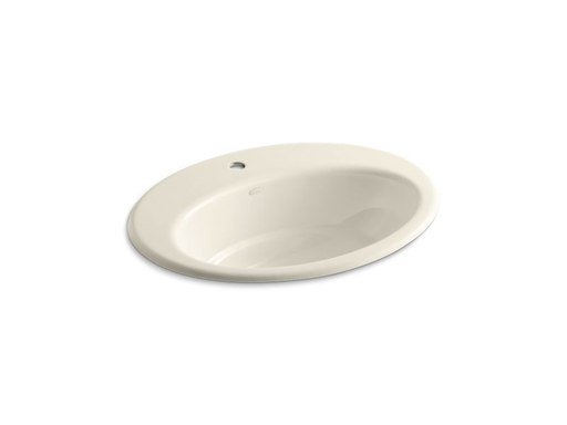 Thoreau® drop-in bathroom sink with single faucet hole, Almond