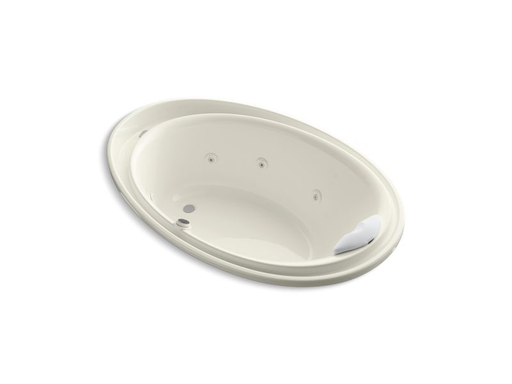 Purist® 72" x 46" drop-in whirlpool with massage experience, reversible drain and heater, Biscuit