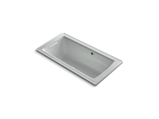 Archer® 60" x 30" drop-in BubbleMassage™ Air Bath with Bask™ heated surface and reversible drain, Ice™ Grey