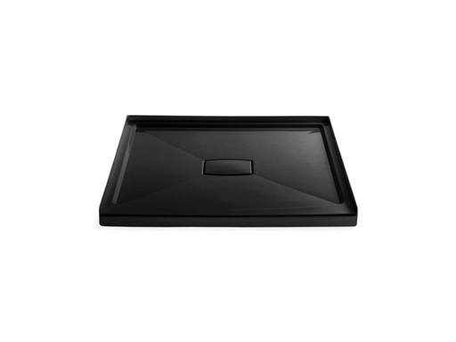 Archer® 48" x 48" single threshold center drain shower base with removable cover, Black Black