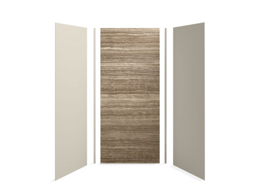Choreograph® 42" x 36" x 96" shower wall kit, VeinCut Sandbar with Sandbar accents