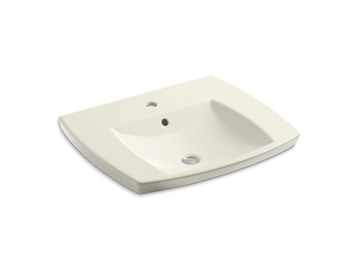 Kelston® drop-in bathroom sink with single faucet hole, Biscuit