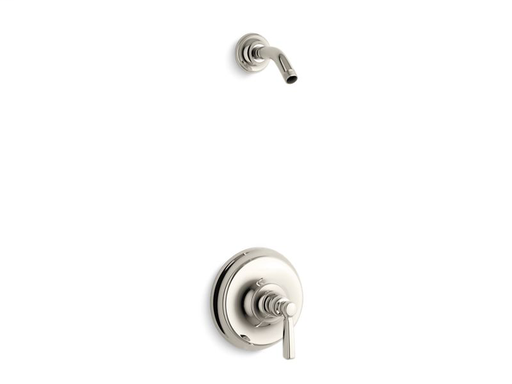 Bancroft® Rite-Temp® shower valve trim with metal lever handle, less showerhead, Vibrant Polished Nickel