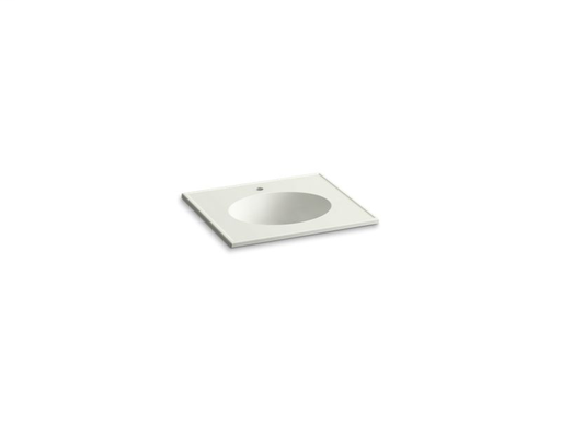 Ceramic/Impressions® 25" oval vanity-top bathroom sink with single faucet hole, Dune Impressions