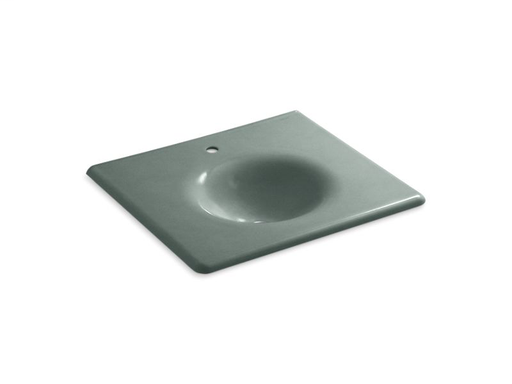Iron/Impressions® 25" vanity-top bathroom sink with single faucet hole, Basalt