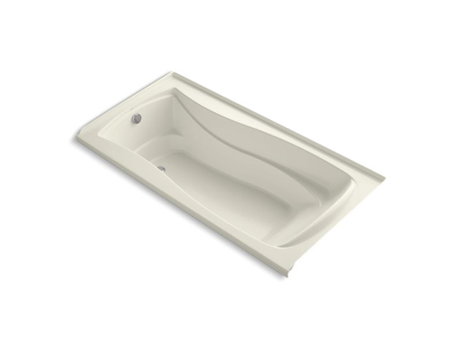 Mariposa® 72" x 36" alcove VibrAcoustic® bath with Bask® heated surface, integral flange and left-hand drain, Biscuit