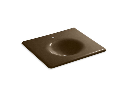 Iron/Impressions® 25" vanity-top bathroom sink with single faucet hole, Black 'n Tan