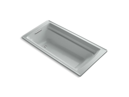 Archer® 72" x 36" drop-in bath with Bask® heated surface and reversible drain, Ice™ Grey
