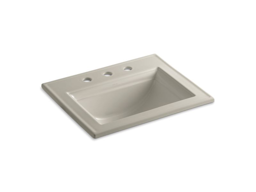Memoirs® Stately drop-in bathroom sink with 8" widespread faucet holes, Sandbar