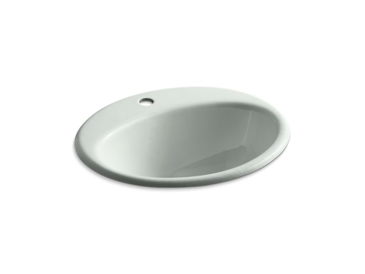 Farmington® drop-in bathroom sink with single faucet hole, Sea Salt