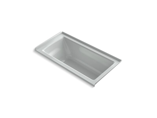 Archer® 60" x 30" alcove bath with integral flange and right-hand drain, Ice™ Grey