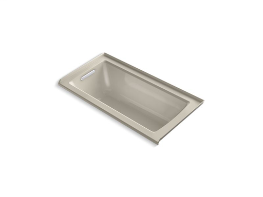 Archer® 60" x 30" alcove VibrAcoustic® bath with integral flange and left-hand drain, Sandbar