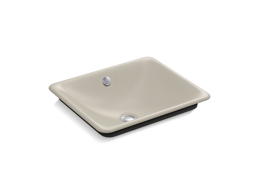 Iron Plains® Wading Pool® rectangular bathroom sink with Iron Black painted underside, Sandbar