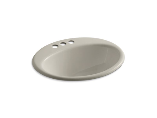 Farmington® drop-in bathroom sink with 4" centerset faucet holes, Sandbar