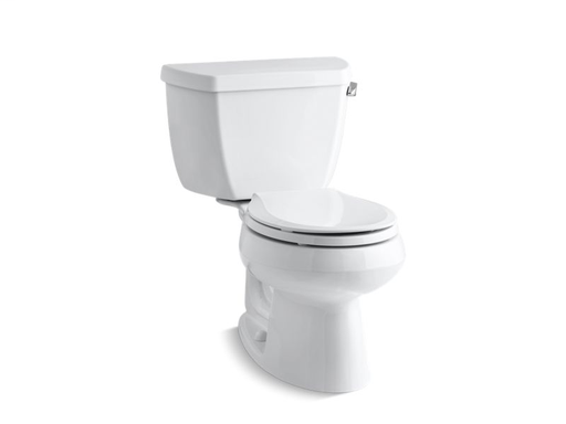 Wellworth® Classic two-piece round-front 1.28 gpf toilet with Class Five® flush technology, right-hand trip lever and tank cover locks, seat not included, White