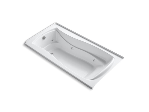 Mariposa® 72" x 36" alcove whirlpool with Bask® heated surface, integral flange and left-hand drain, White
