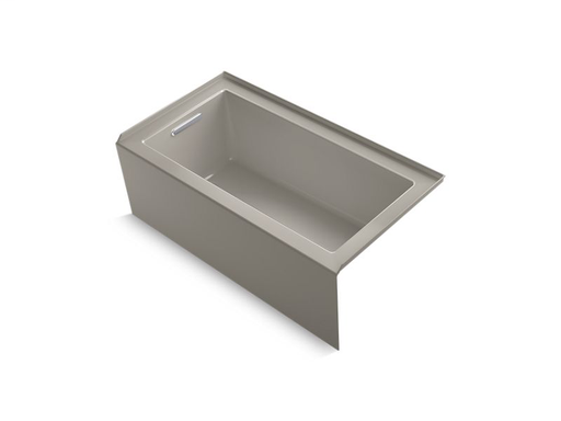 Underscore® 60" x 32" alcove bath with integral apron, integral flange and left-hand drain, Cashmere