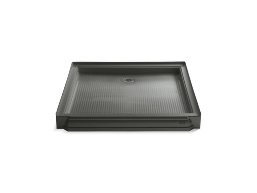 Memoirs® 48" x 48" single threshold rear center drain shower base, Thunder Grey