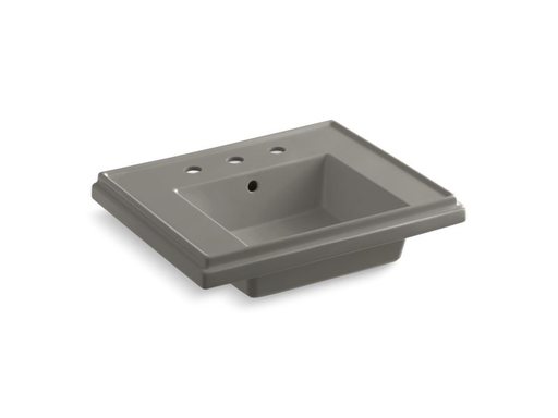 Tresham®24" pedestal bathroom sink basin with 8" widespread faucet holes, Cashmere