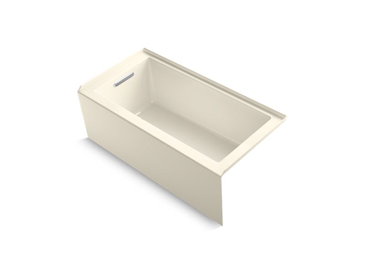 Underscore® 60" x 30" alcove bath with integral apron, integral flange and left-hand drain, Almond