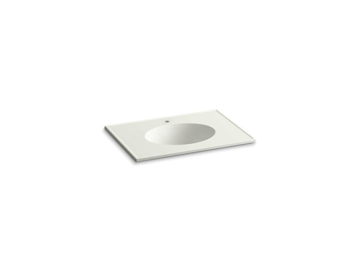 Ceramic/Impressions® 31" oval vanity-top bathroom sink with single faucet hole, Dune Impressions