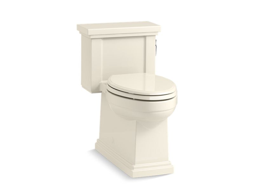 Tresham® Comfort Height® one-piece compact elongated 1.28 gpf toilet with AquaPiston® flush technology and right-hand trip lever, Almond