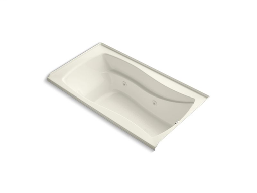 Mariposa® 66" x 36" alcove whirlpool with integral flange and right-hand drain, Biscuit