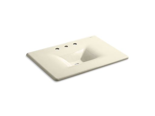 Iron/Impressions® 31" vanity-top bathroom sink with 8" widespread faucet holes, Cane Sugar