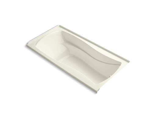 Mariposa® 72" x 36" alcove BubbleMassage™ Air Bath with Bask® heated surface, integral flange and right-hand drain, Biscuit