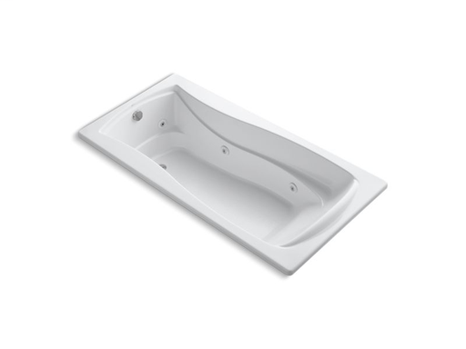 Mariposa® 72" x 36" drop-in whirlpool with reversible drain and custom pump location, White