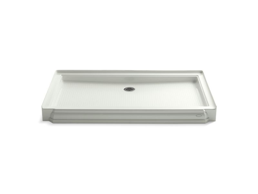Memoirs® 60" x 34" single threshold rear center drain shower base, Dune