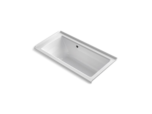 Archer® 60" x 30" alcove BubbleMassage™ Air Bath with integral flange, right-hand drain and Bask® heated surface, White