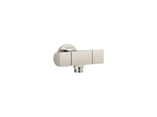 Exhale® wall-mount handshower holder with supply elbow and volume control, Vibrant Polished Nickel