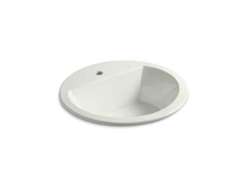 Bryant® round drop-in bathroom sink with single faucet hole, Dune