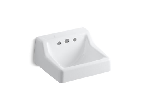 Hampton™ 22" x 19" wall-mount bathroom sink less Triton® faucet, White
