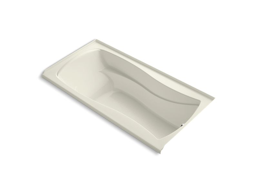 Mariposa® 72" x 36" alcove VibrAcoustic® bath with integral flange and right-hand drain, Biscuit