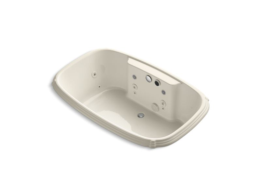 Portrait® 67" x 42" drop-in Effervescence bath with spa package, Almond