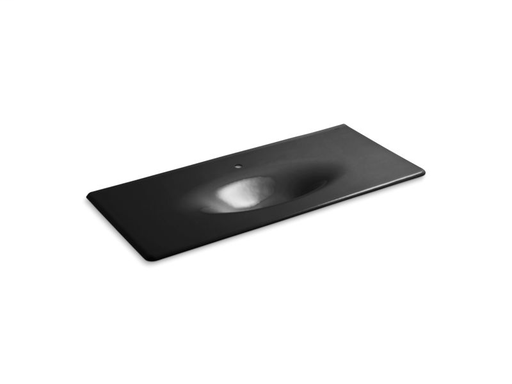 Iron/Impressions® 49" vanity-top bathroom sink with single faucet hole, Black Black