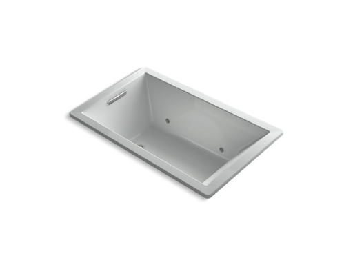 Underscore® Rectangle 60" x 36" drop-in VibrAcoustic® + BubbleMassage™ Air Bath with Bask™ heated surface and chromatherapy, Ice™ Grey