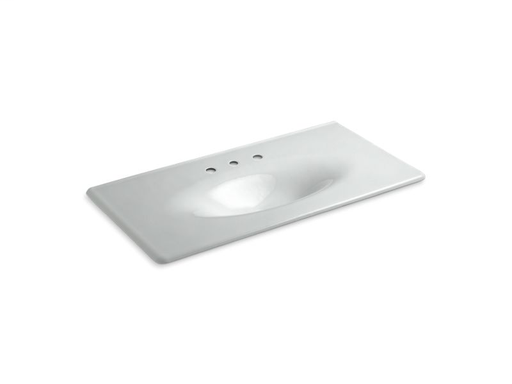 Iron/Impressions® 43" vanity-top bathroom sink with 8" widespread faucet holes, Ice™ Grey