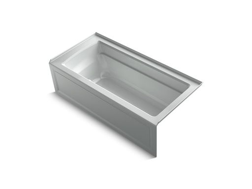Archer® BubbleMassage™ Air Bath 66" x 32" bath with integral apron and right-hand drain, Ice™ Grey