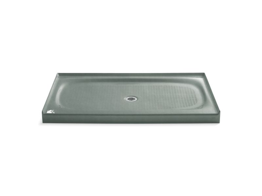 Salient® 60" x 36" single threshold center drain shower base, Basalt