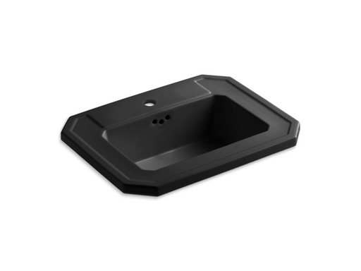 Kathryn® drop-in bathroom sink with single faucet hole, Black Black