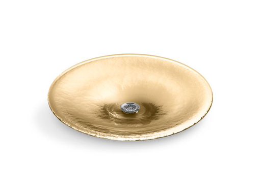 Lavinia® vessel glass bathroom sink, Translucent Sandalwood