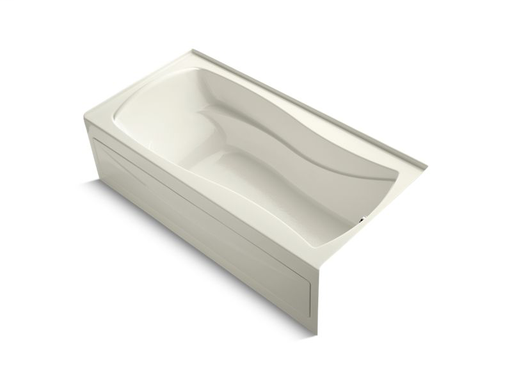 Mariposa® 72" x 36" alcove VibrAcoustic® bath with integral apron and right-hand drain, Biscuit