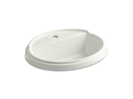 Tresham® oval drop-in bathroom sink with single faucet hole, Dune