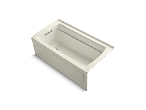 Archer® 60" x 32" alcove VibrAcoustic® bath with Bask® heated surface, integral flange and left-hand drain, Biscuit