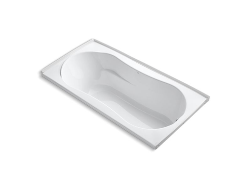 7236 72" x 36" alcove bath with integral flange and right-hand drain, White